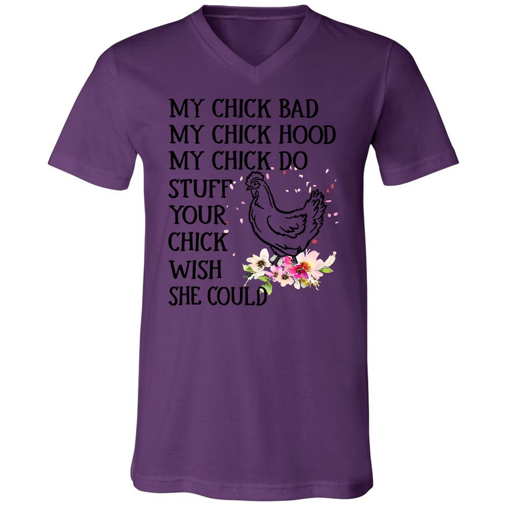 Unisex V-Neck T-Shirt - YVUX57TN - Team Purple - 2