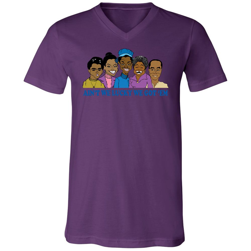 Unisex V-Neck T-Shirt - Q2X1JVQB - Team Purple - 2