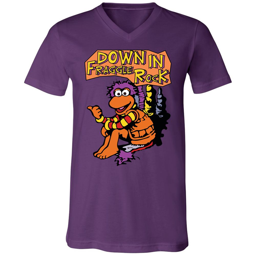 Unisex V-Neck T-Shirt - P6YJE2YU - Team Purple - 2
