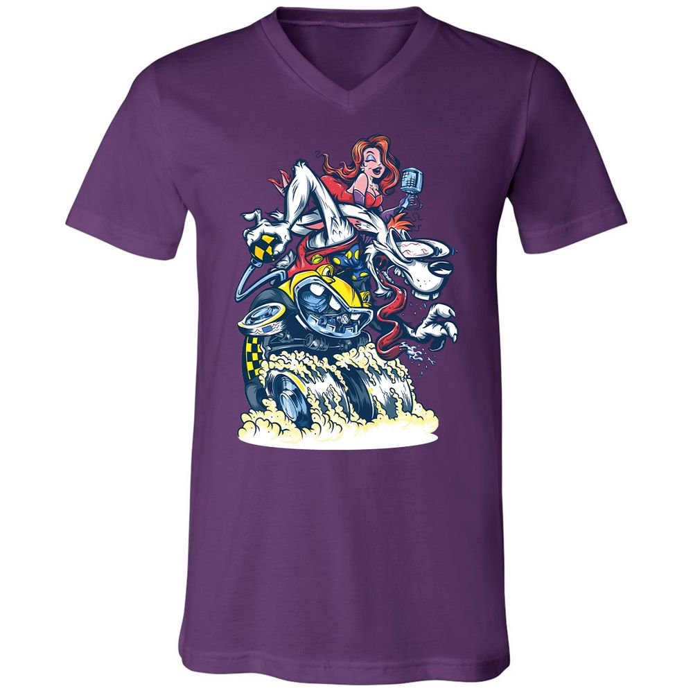 Unisex V-Neck T-Shirt - CN24WZBS - Team Purple - 2