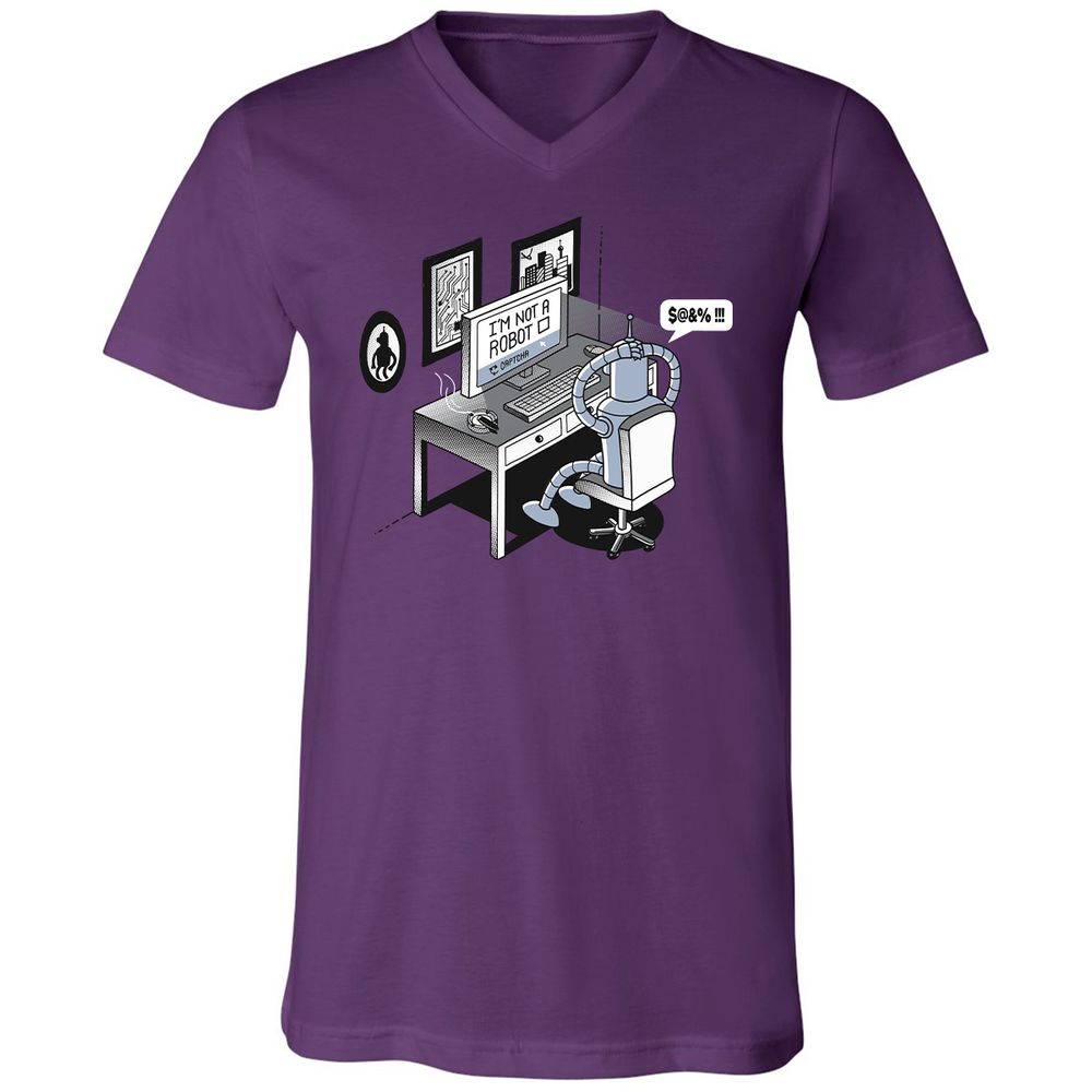 Unisex V-Neck T-Shirt - T6VA6F1U - Team Purple - 2