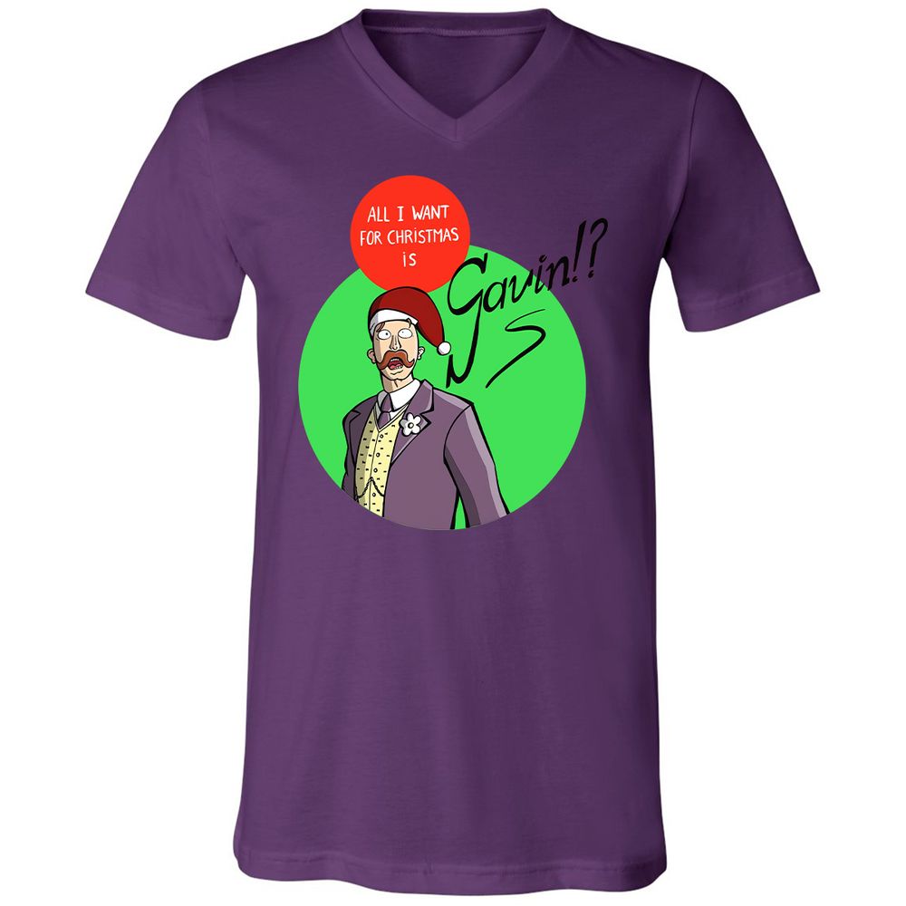 Unisex V-Neck T-Shirt - 6T6VDAM3 - Team Purple - 2