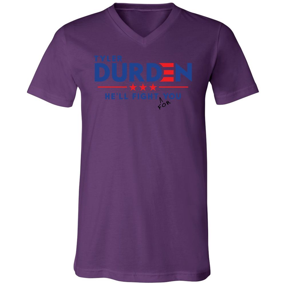 Unisex V-Neck T-Shirt - H411PVEZ - Team Purple - 2