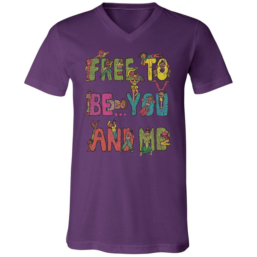 Unisex V-Neck T-Shirt - 55VT6SER - Team Purple - 2