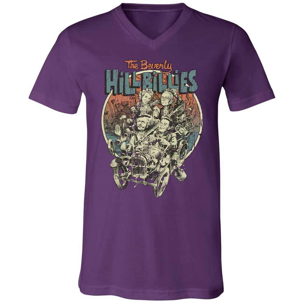 Unisex V-Neck T-Shirt - KXGQ6THJ - Team Purple - 2