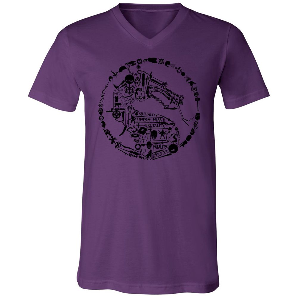 Unisex V-Neck T-Shirt - TKJLQC5X - Team Purple - 2
