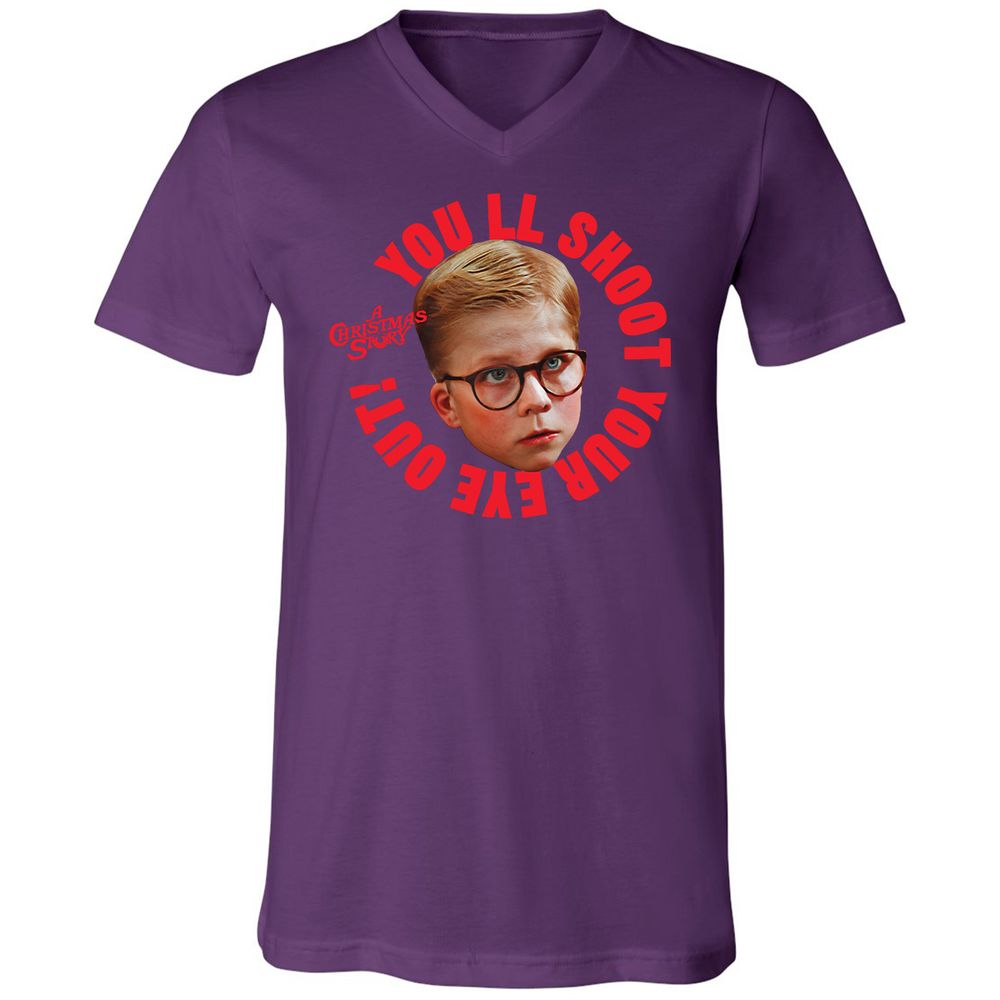 Unisex V-Neck T-Shirt - 43L7JZ89 - Team Purple - 2