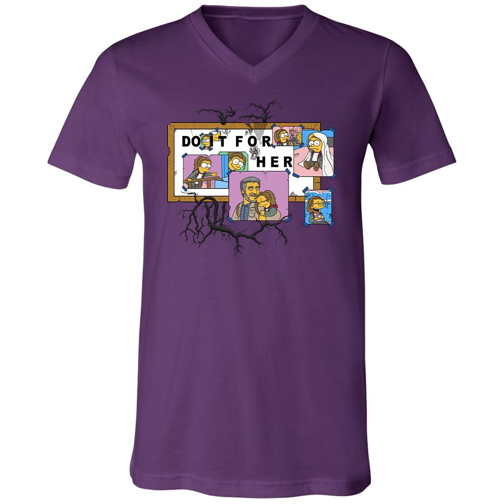 Unisex V-Neck T-Shirt - JQ1NPCKQ - Team Purple - 2