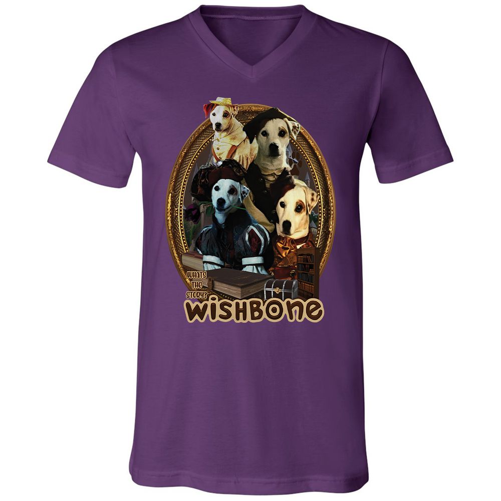 Unisex V-Neck T-Shirt - T66K7YGX - Team Purple - 2
