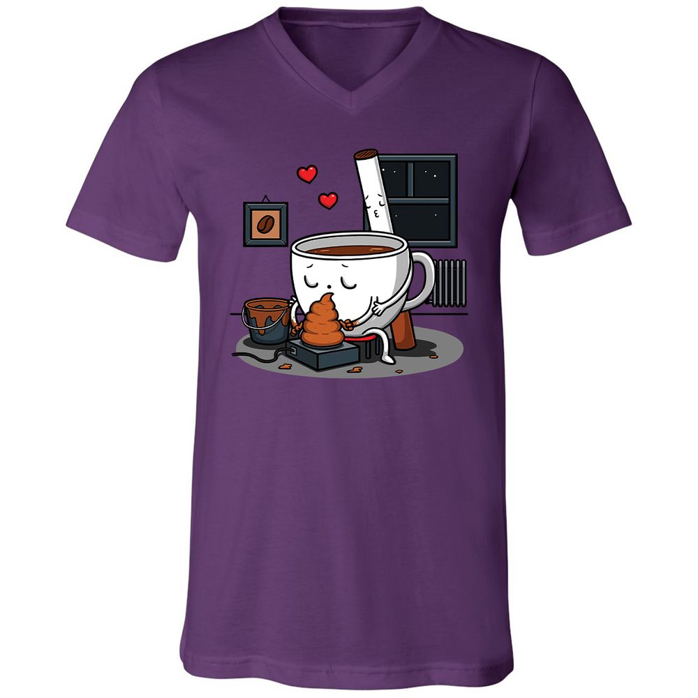 Unisex V-Neck T-Shirt - UFUZXEHZ - Team Purple - 2