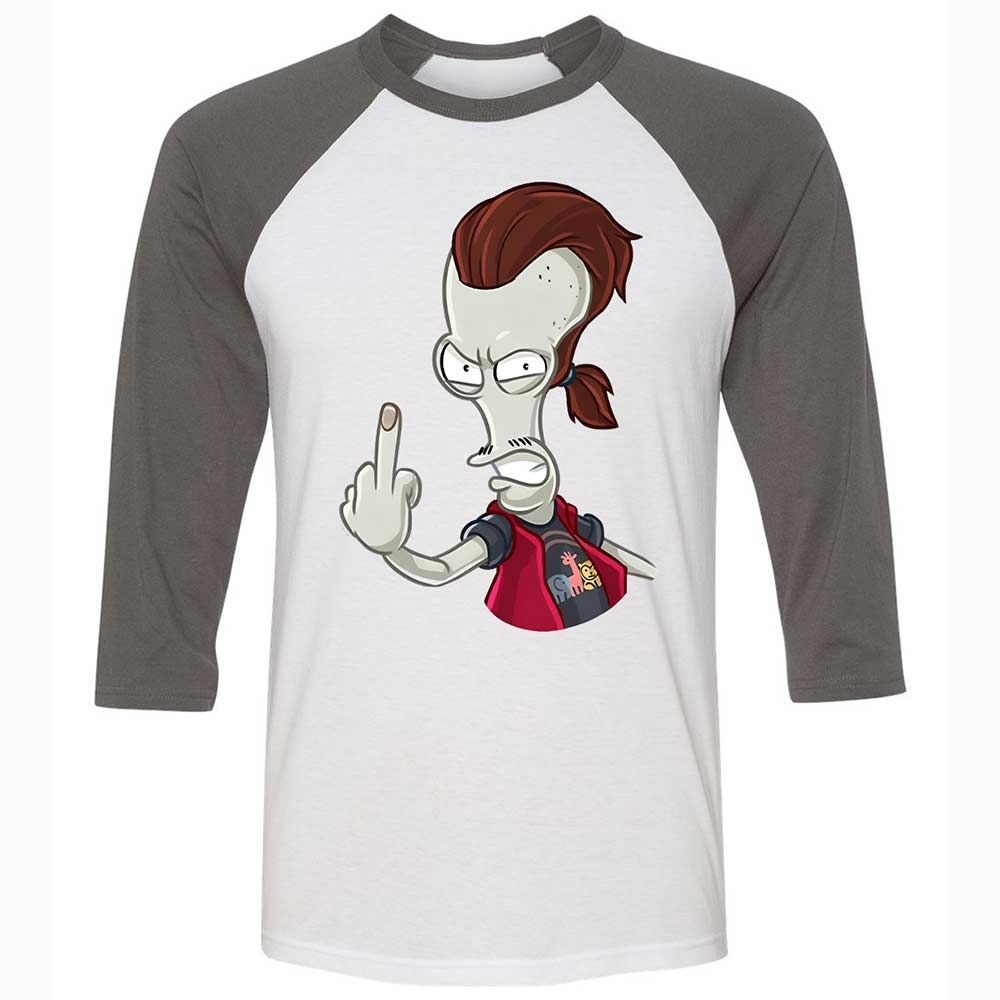 Unisex 3/4 Baseball Tee - JYWVZ2PV - White/Asphalt - 2