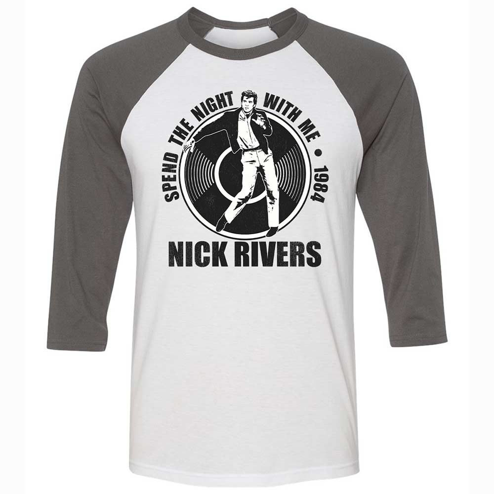 Unisex 3/4 Baseball Tee - B64QWLKU - White/Asphalt - 2