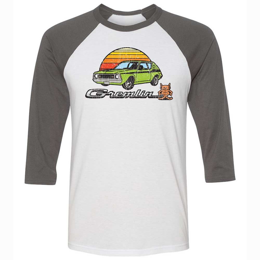 Unisex 3/4 Baseball Tee - BL3MRD7J - White/Asphalt - 2