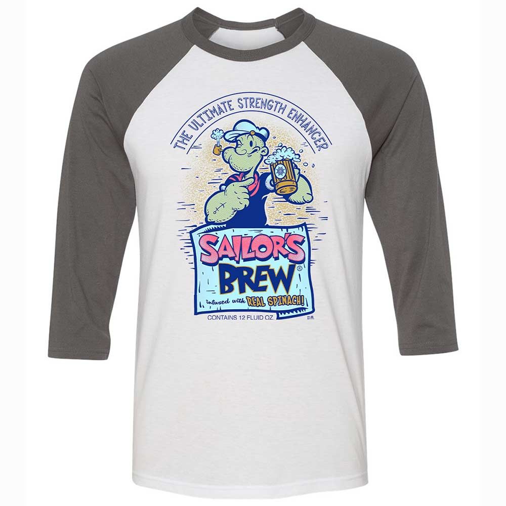 Unisex 3/4 Baseball Tee - 57LC3SJC - White/Asphalt - 2