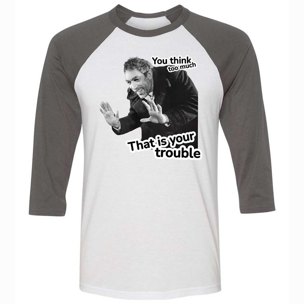 Unisex 3/4 Baseball Tee - 2V43RBG2 - White/Asphalt - 2