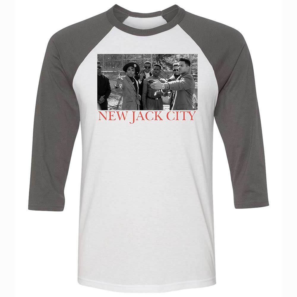 Unisex 3/4 Baseball Tee - KKRDCX2W - White/Asphalt - 2