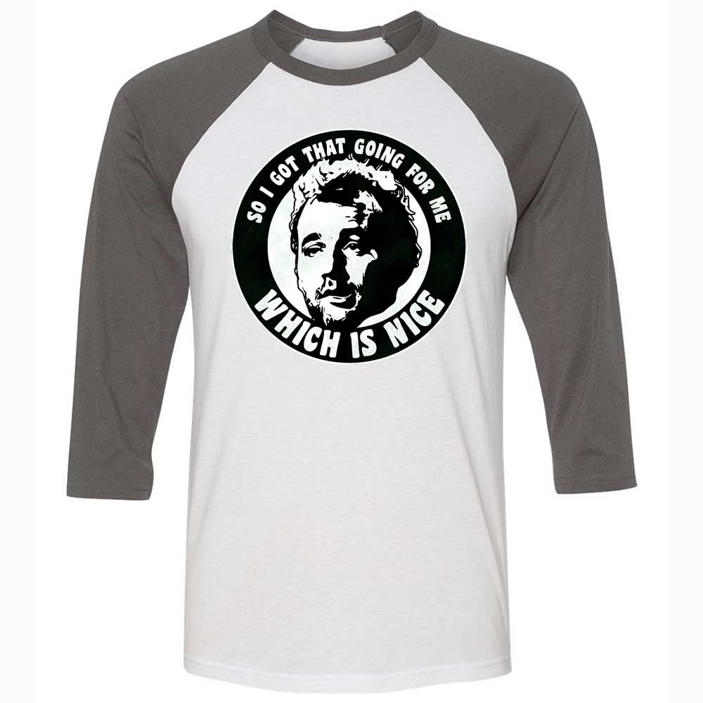 Unisex 3/4 Baseball Tee - 12RWBC2B - White/Asphalt - 2