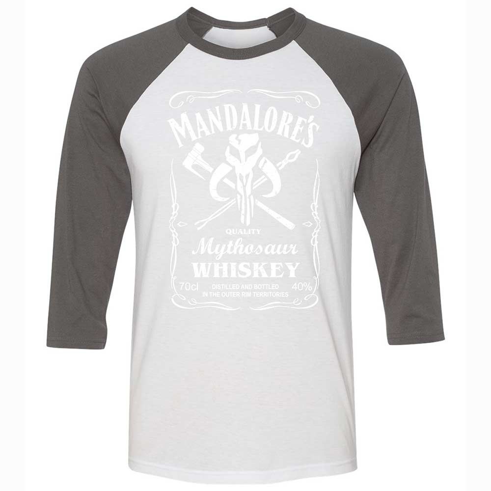 Unisex 3/4 Baseball Tee - 12YERGWF - White/Asphalt - 2