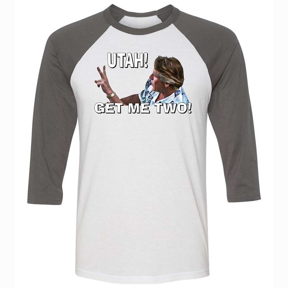 Unisex 3/4 Baseball Tee - R3VBFGX8 - White/Asphalt - 2