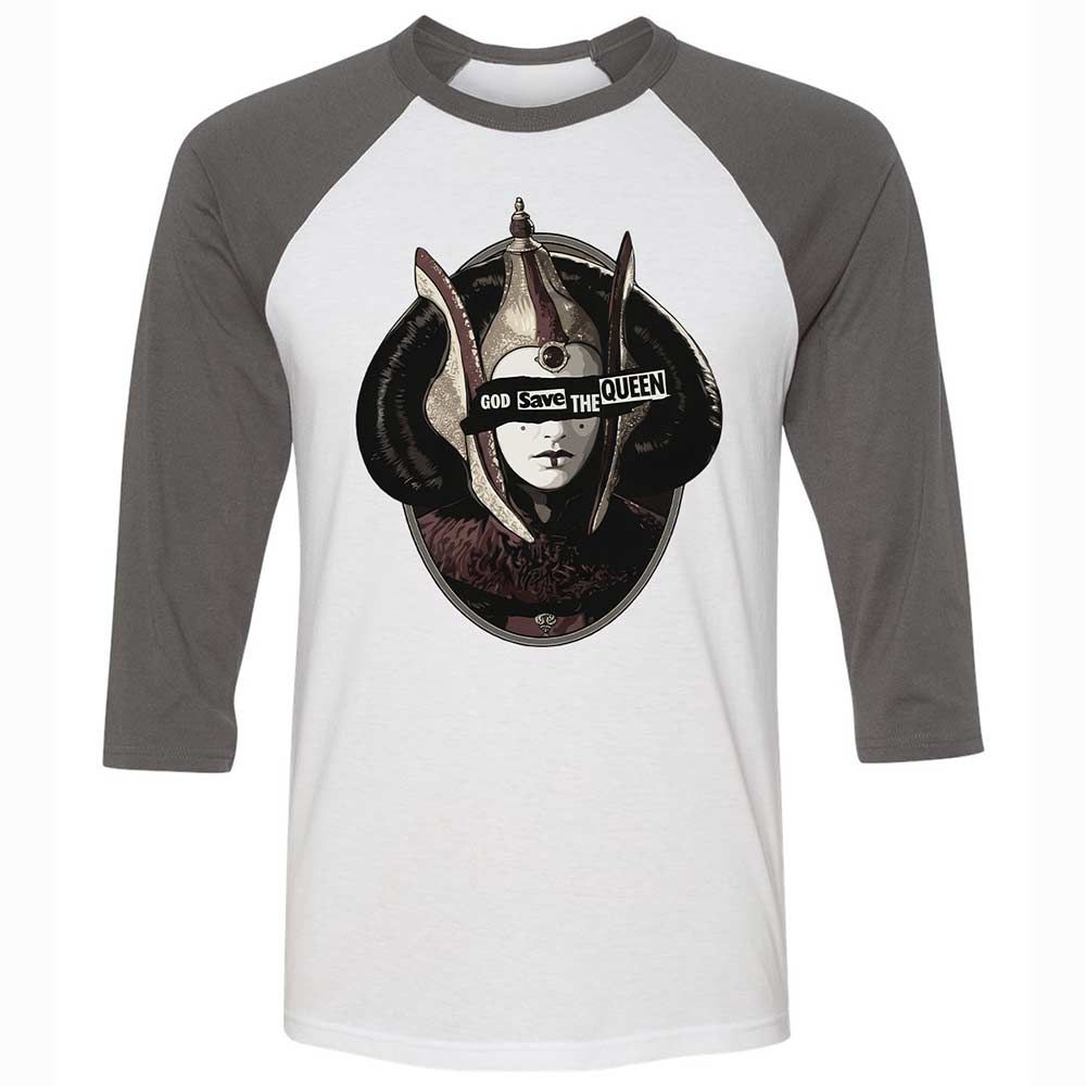 Unisex 3/4 Baseball Tee - 3QXF181K - White/Asphalt - 2