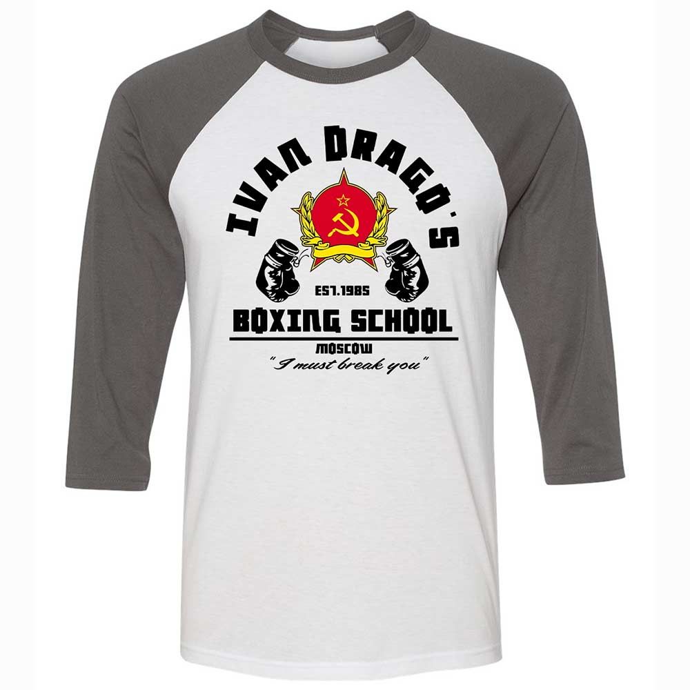 Unisex 3/4 Baseball Tee - 9L4F8MPM - White/Asphalt - 2