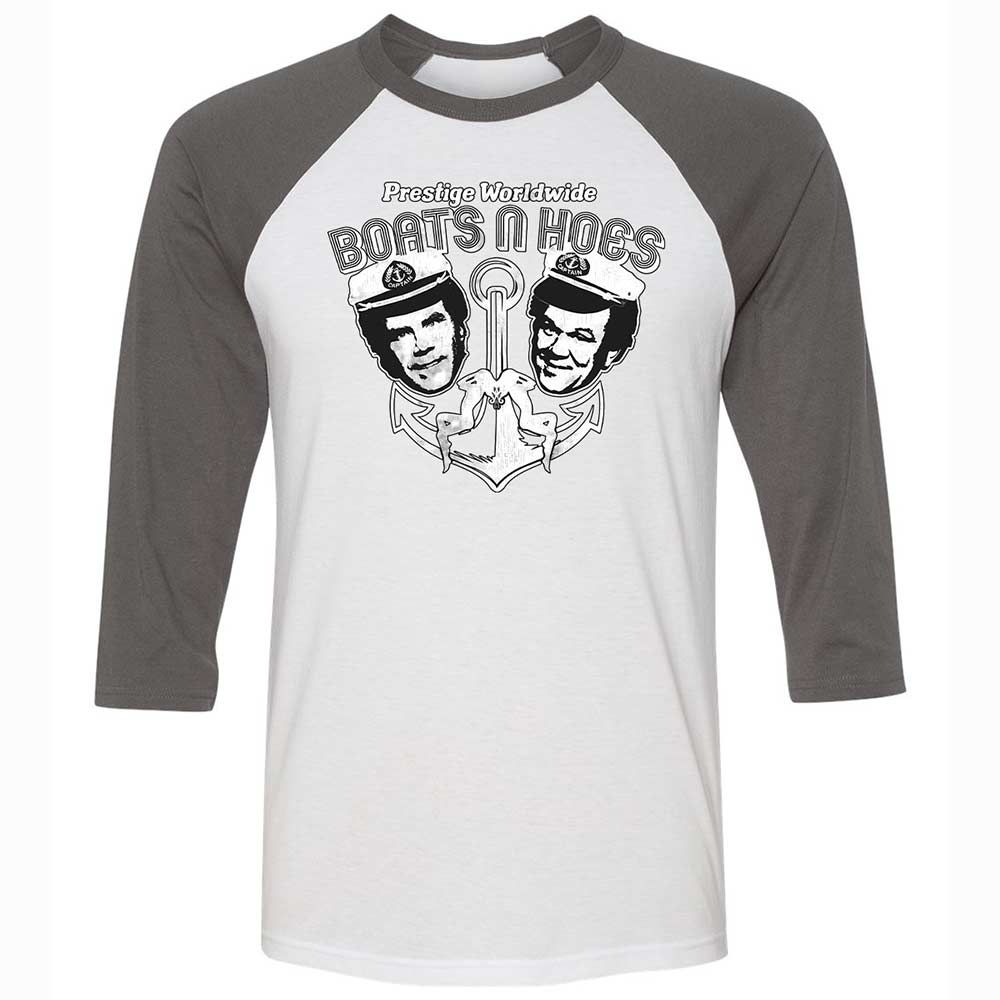 Unisex 3/4 Baseball Tee - 9EJ53JFL - White/Asphalt - 2
