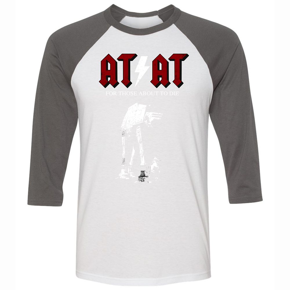 Unisex 3/4 Baseball Tee - 6UGWKATD - White/Asphalt - 2