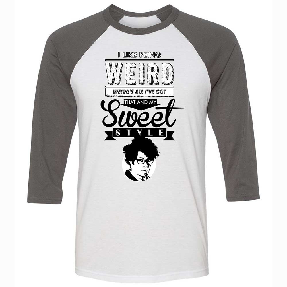 Unisex 3/4 Baseball Tee - 768KNKHN - White/Asphalt - 2