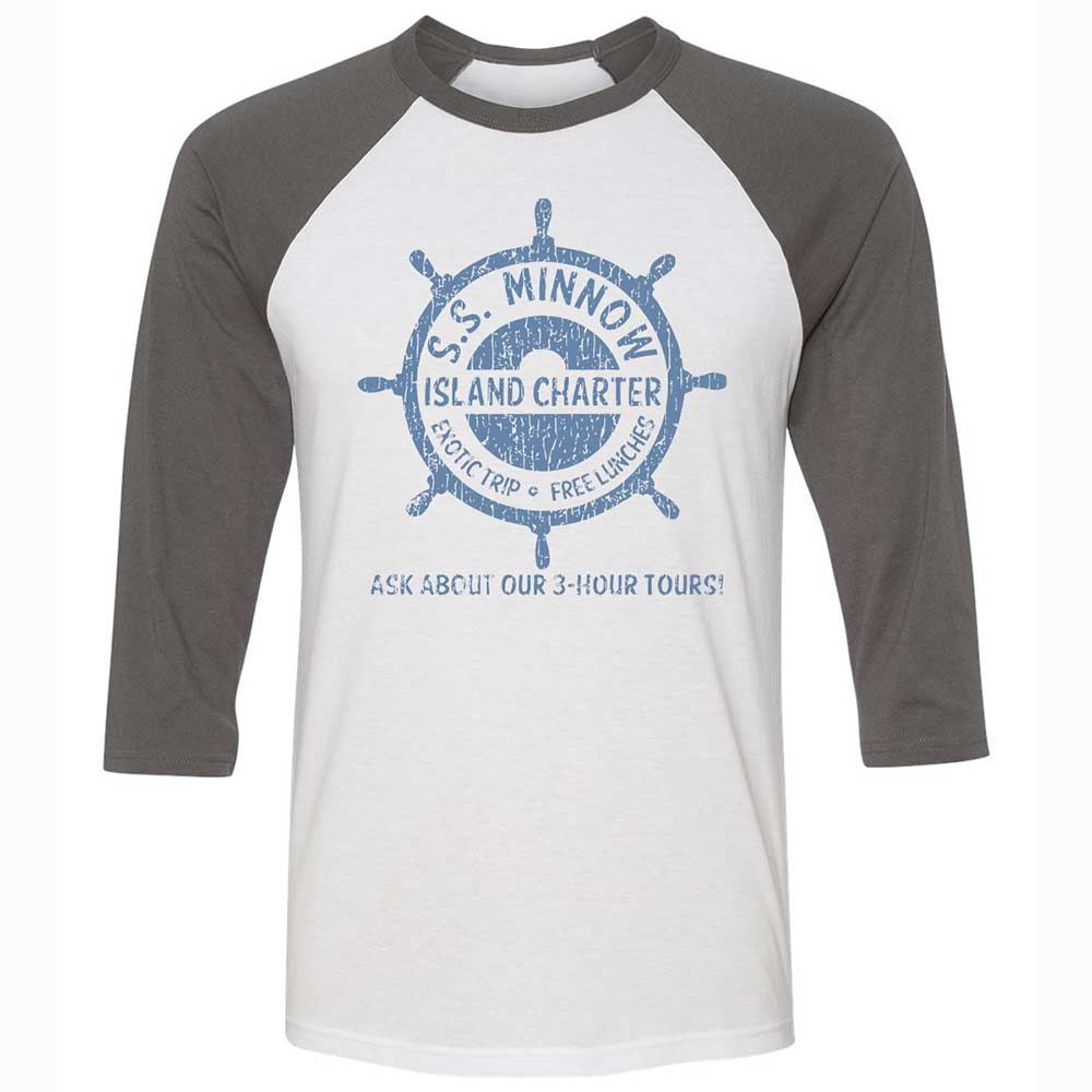 Unisex 3/4 Baseball Tee - 5HCH1WB1 - White/Asphalt - 2