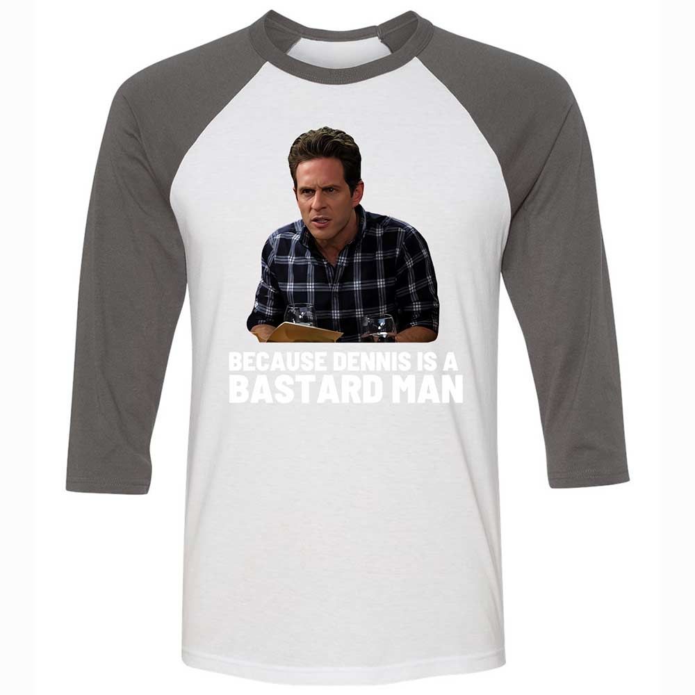 Unisex 3/4 Baseball Tee - 8Z2QSRYX - White/Asphalt - 2