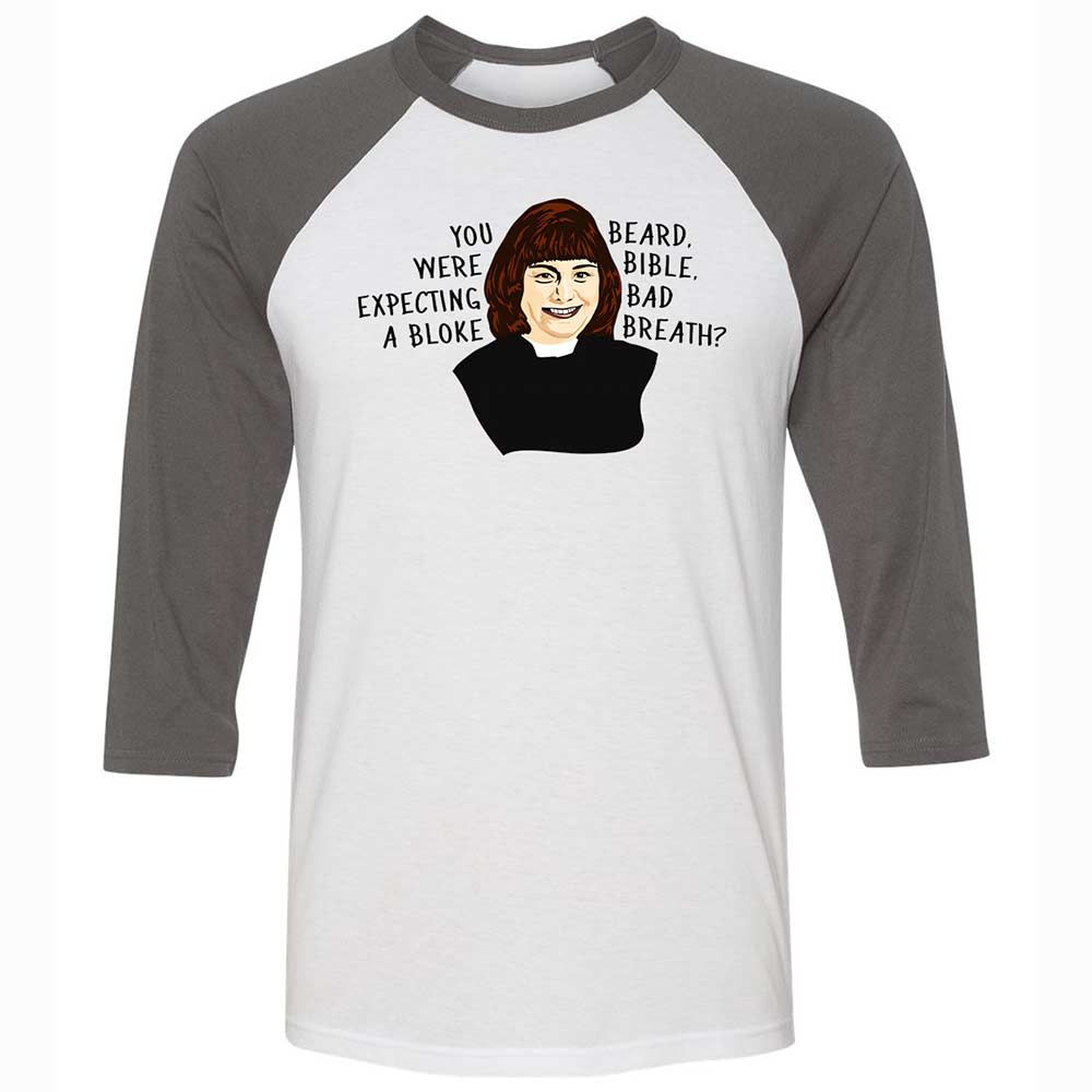 Unisex 3/4 Baseball Tee - WVSBCPKE - White/Asphalt - 2