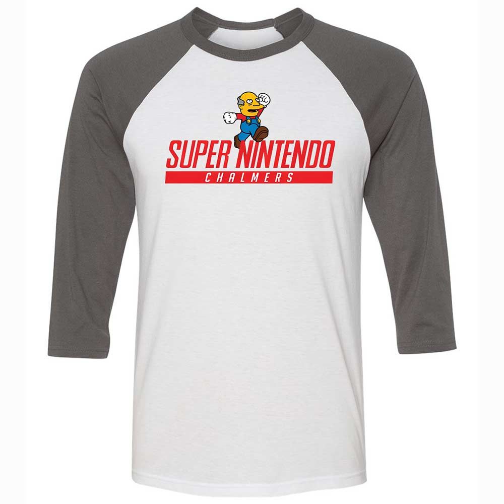 Unisex 3/4 Baseball Tee - HHFWH3CG - White/Asphalt - 2