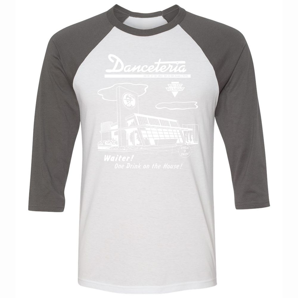 Unisex 3/4 Baseball Tee - XRM1UGN1 - White/Asphalt - 2