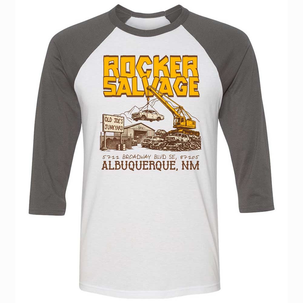 Unisex 3/4 Baseball Tee - K6R3AVJS - White/Asphalt - 2