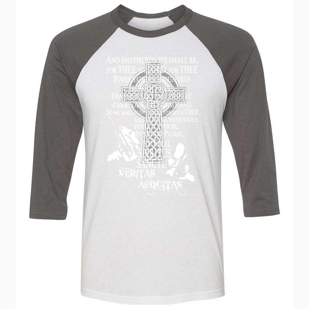 Unisex 3/4 Baseball Tee - TL8V86G1 - White/Asphalt - 2
