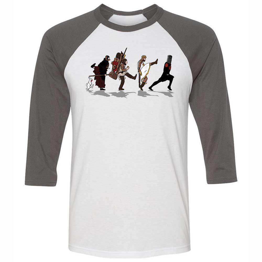 Unisex 3/4 Baseball Tee - C9H6QUA4 - White/Asphalt - 2
