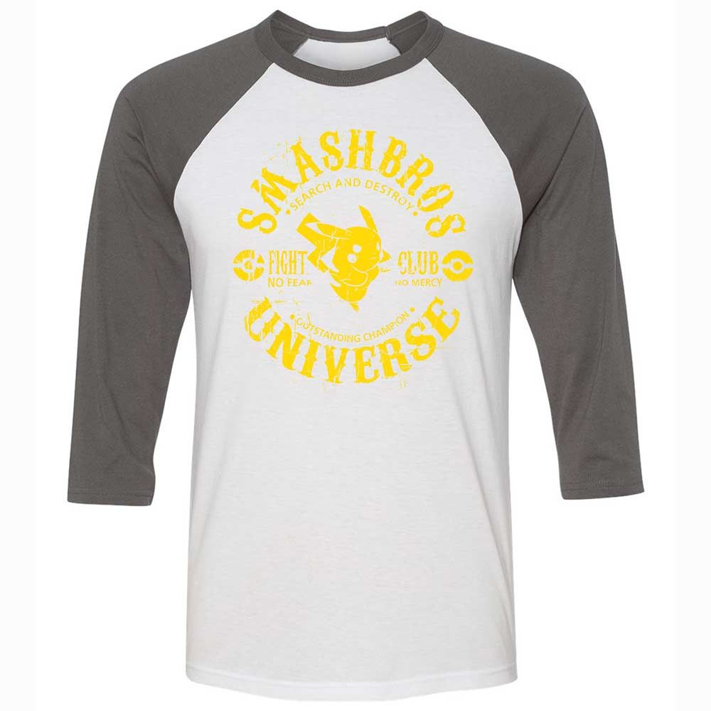 Unisex 3/4 Baseball Tee - GYJFH7M5 - White/Asphalt - 2