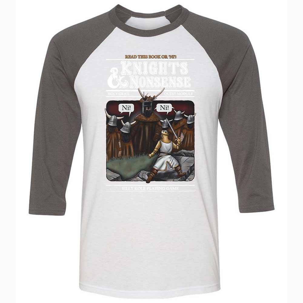Unisex 3/4 Baseball Tee - FKNH67ZS - White/Asphalt - 2