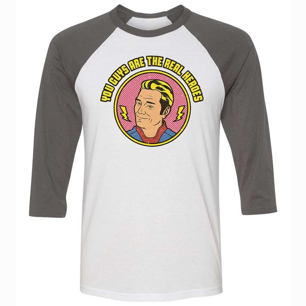 Unisex 3/4 Baseball Tee - C47X661X - White/Asphalt - 2