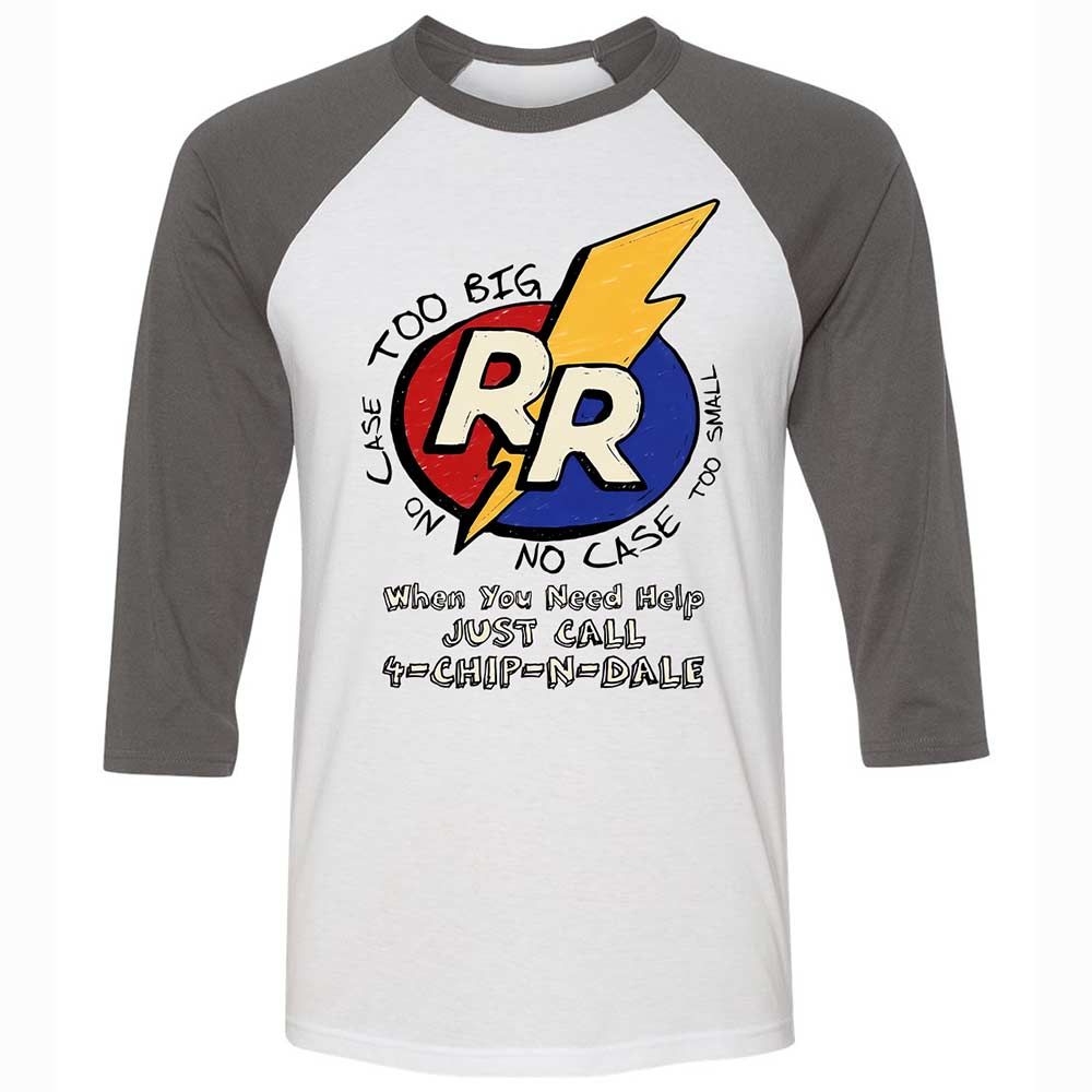 Unisex 3/4 Baseball Tee - 12NRYWCB - White/Asphalt - 2