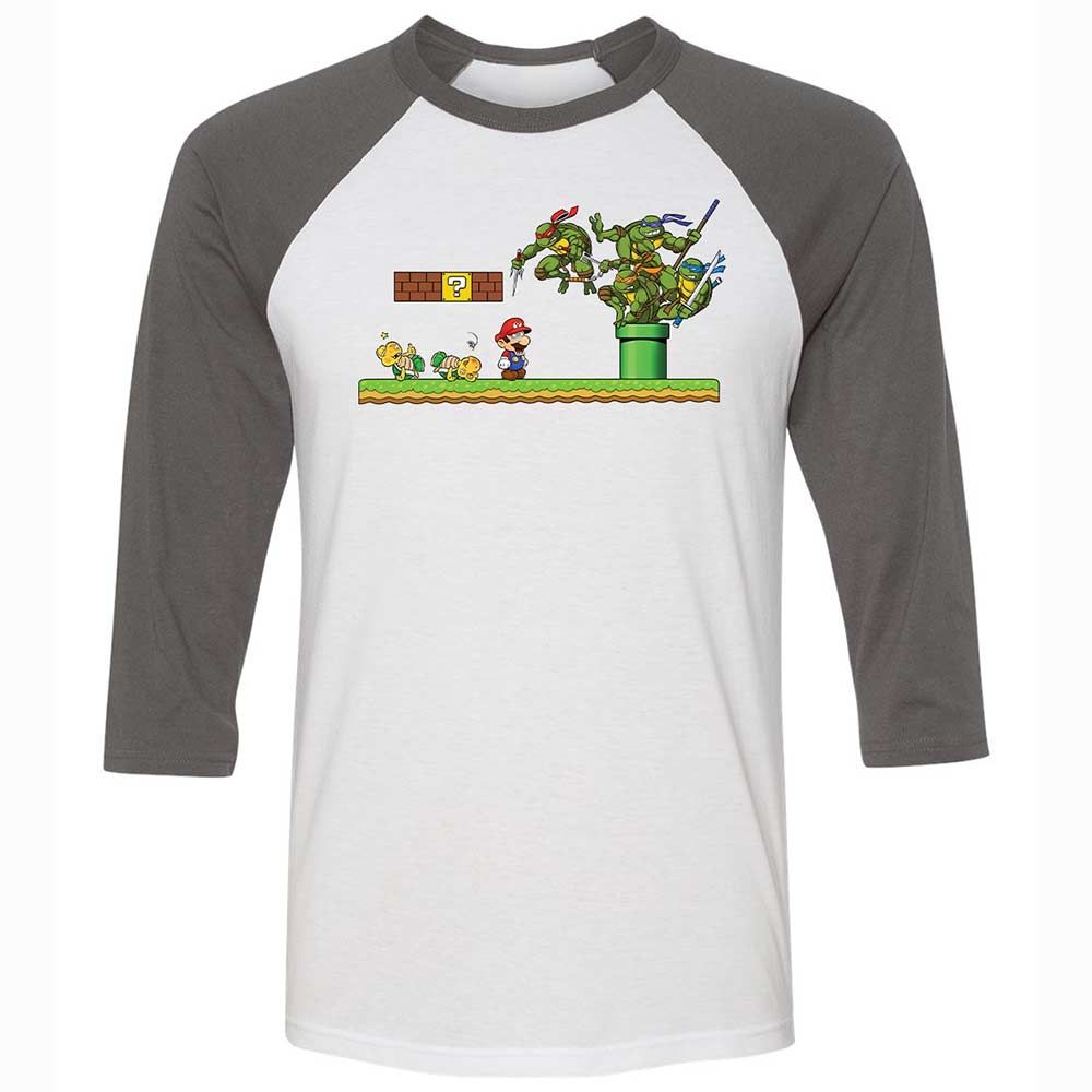 Unisex 3/4 Baseball Tee - VL5WHL6F - White/Asphalt - 2