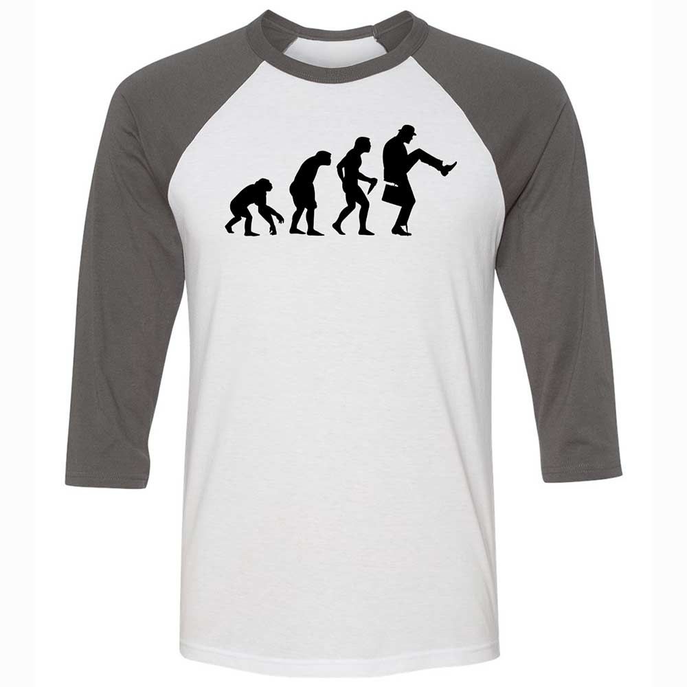 Unisex 3/4 Baseball Tee - QFLBRKZW - White/Asphalt - 2