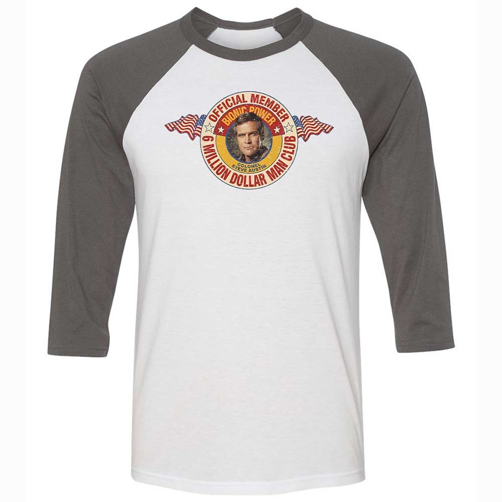 Unisex 3/4 Baseball Tee - 5CAZYRBE - White/Asphalt - 2