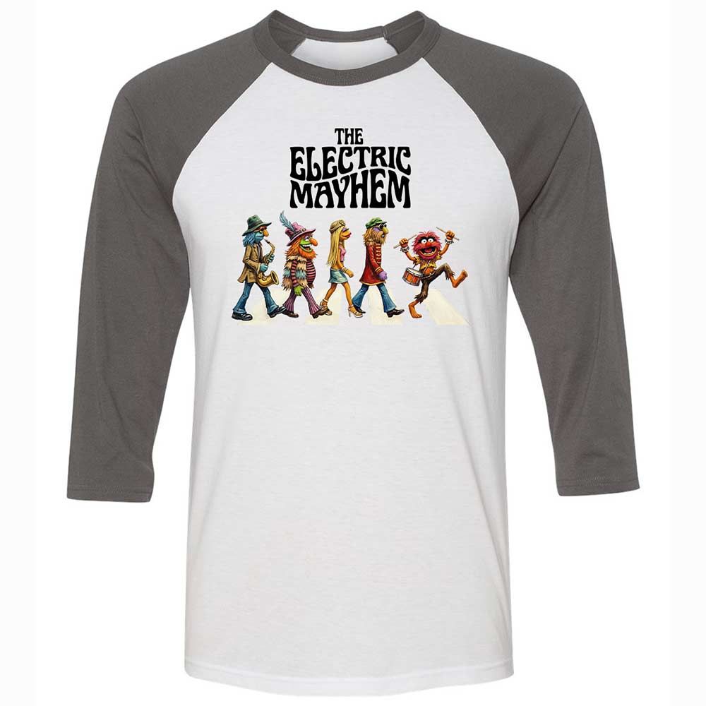 Unisex 3/4 Baseball Tee - 6M6W1B43 - White/Asphalt - 2