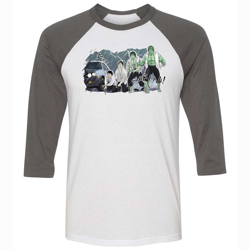 Unisex 3/4 Baseball Tee - FFQF4WW5 - White/Asphalt - 2