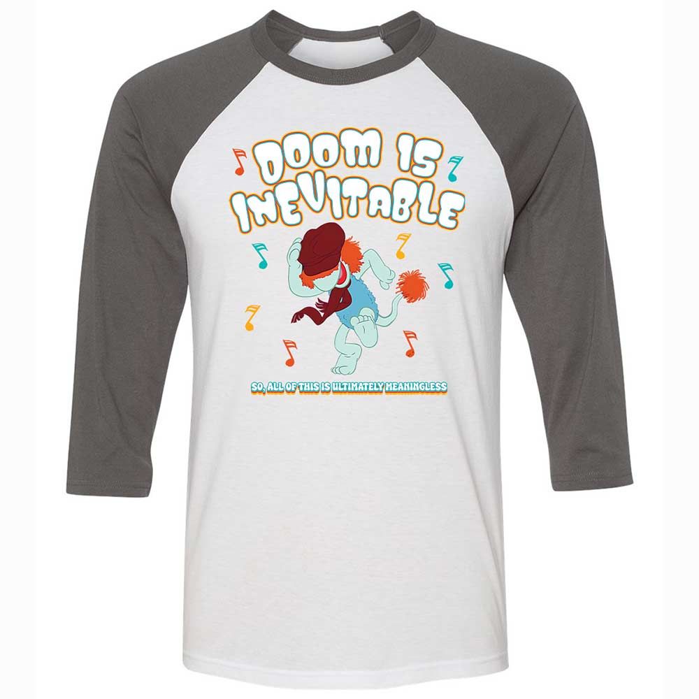 Unisex 3/4 Baseball Tee - YAFSR5BV - White/Asphalt - 2