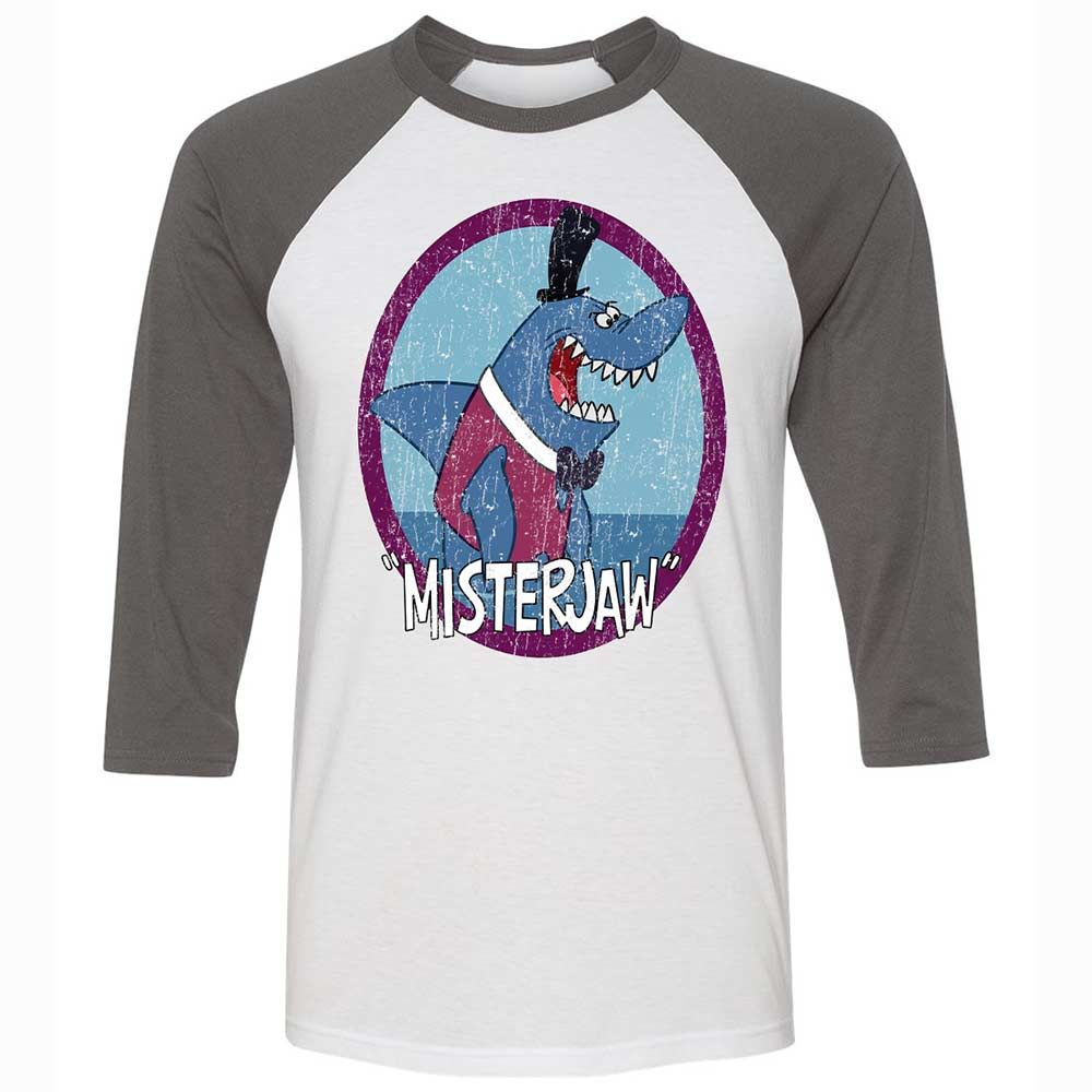 Unisex 3/4 Baseball Tee - SCRUTWT3 - White/Asphalt - 2