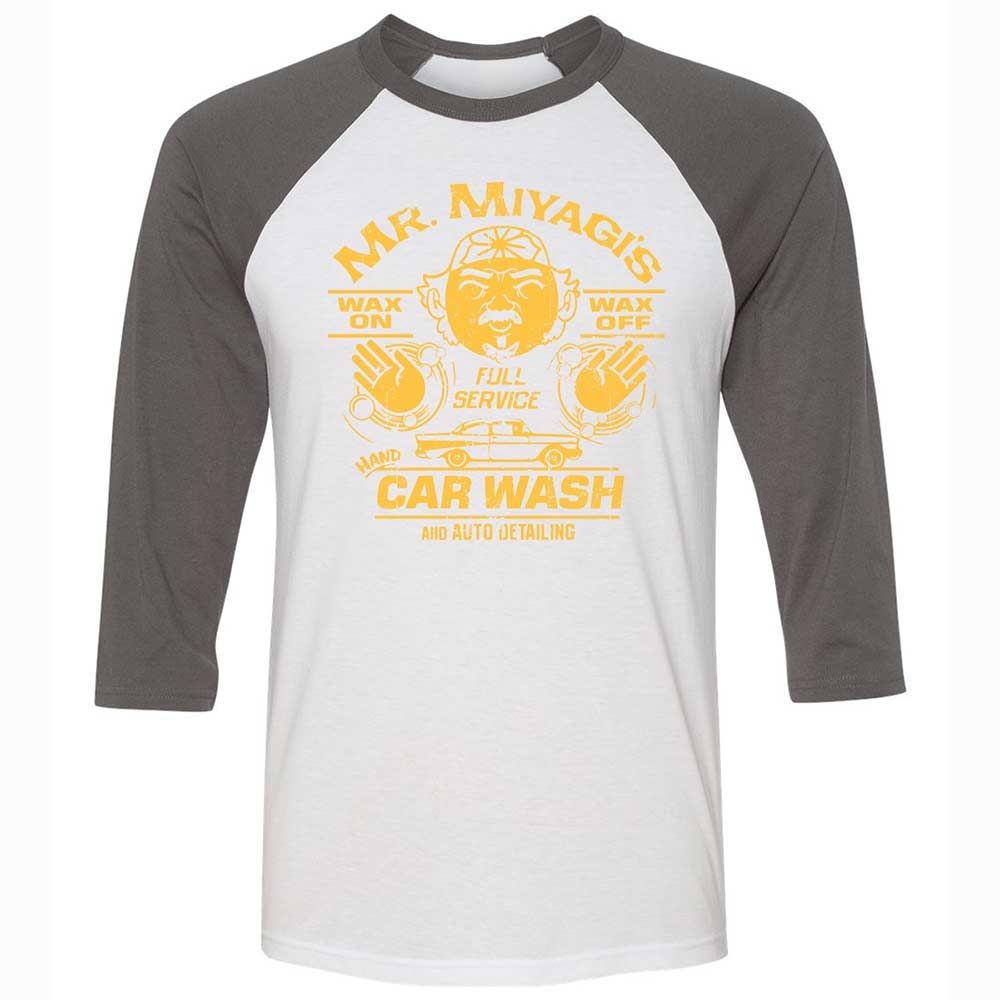 Unisex 3/4 Baseball Tee - F46QS4FQ - White/Asphalt - 2