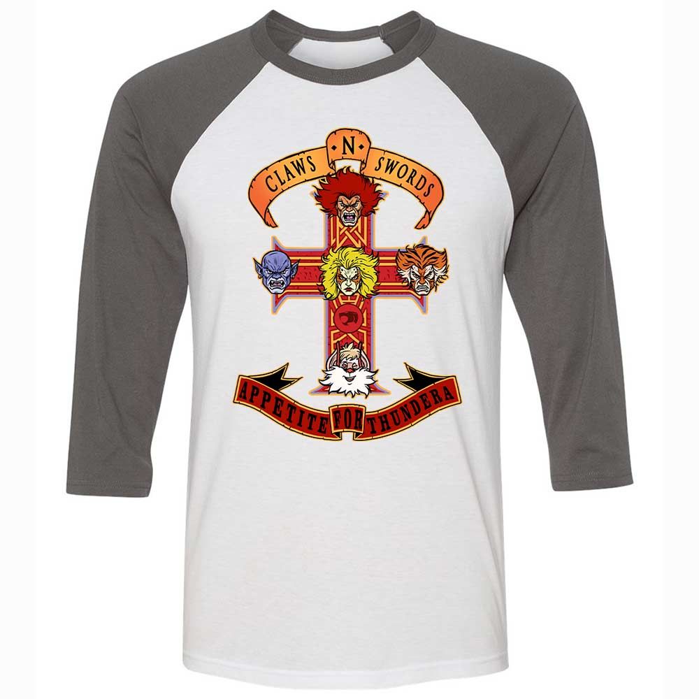 Unisex 3/4 Baseball Tee - L6G85Y86 - White/Asphalt - 2