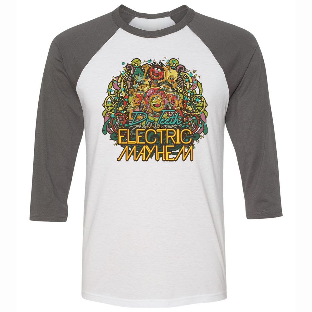 Unisex 3/4 Baseball Tee - 1V6GPTFR - White/Asphalt - 2